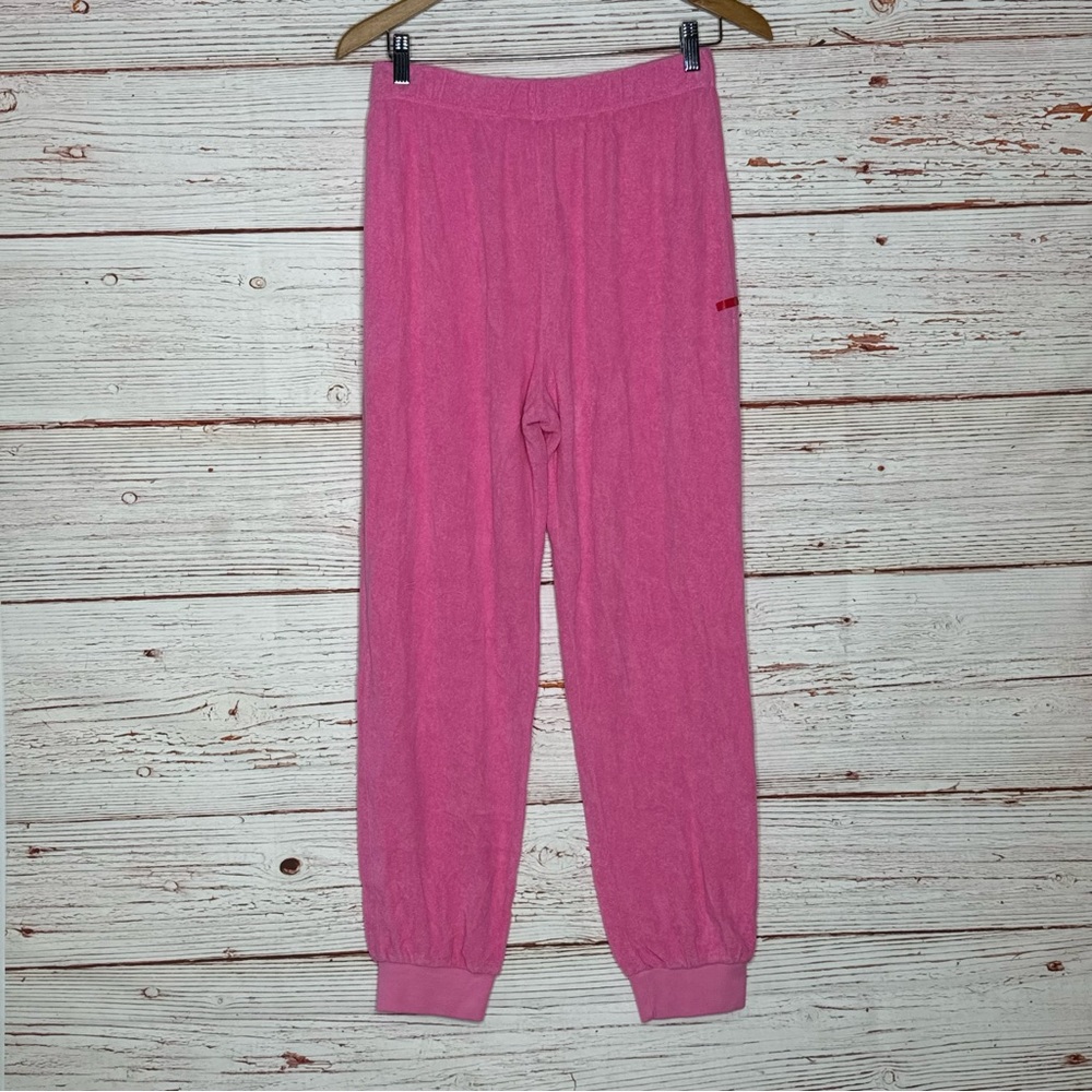 New Suzie Kondi The Tinos Slim Track Pants in Pink Cosmos Terry Sz M - Picture 3 of 8